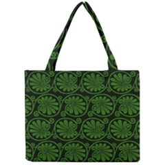 Green Floral Pattern Floral Greek Ornaments Mini Tote Bag by nateshop