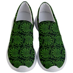 Green Floral Pattern Floral Greek Ornaments Women s Lightweight Slip Ons by nateshop