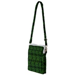 Green Floral Pattern Floral Greek Ornaments Multi Function Travel Bag