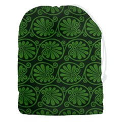 Green Floral Pattern Floral Greek Ornaments Drawstring Pouch (3xl) by nateshop