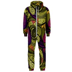 Green Paisley Background, Artwork, Paisley Patterns Hooded Jumpsuit (men) by nateshop