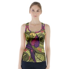 Green Paisley Background, Artwork, Paisley Patterns Racer Back Sports Top by nateshop