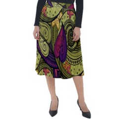 Green Paisley Background, Artwork, Paisley Patterns Classic Velour Midi Skirt  by nateshop