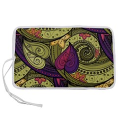 Green Paisley Background, Artwork, Paisley Patterns Pen Storage Case (l) by nateshop