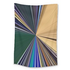 Blue Hexagon Pattern Large Tapestry by Cemarart