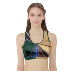 Zig Zag Pattern Geometric Design Sports Bra With Border