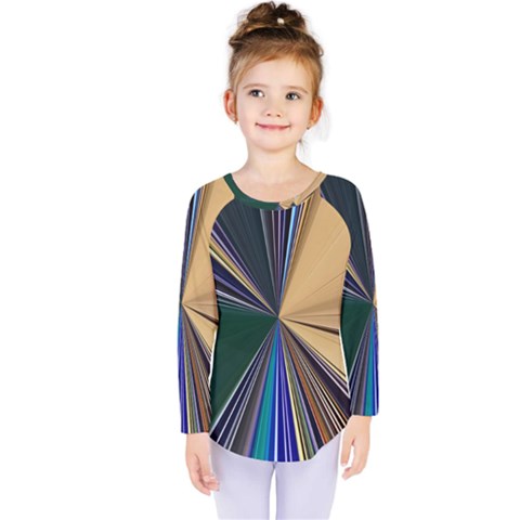 Zig Zag Pattern Geometric Design Kids  Long Sleeve T-shirt by Cemarart