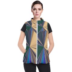 Zig Zag Pattern Geometric Design Women s Puffer Vest by Cemarart