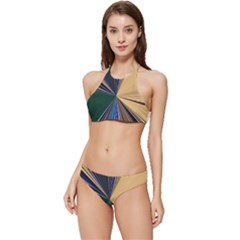 Eyes Pattern Woman Cartoon Banded Triangle Bikini Set by Cemarart