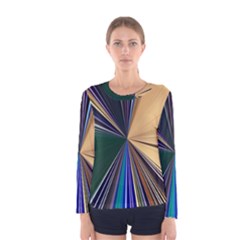 Colorful Centroid Line Stroke Women s Long Sleeve T-shirt