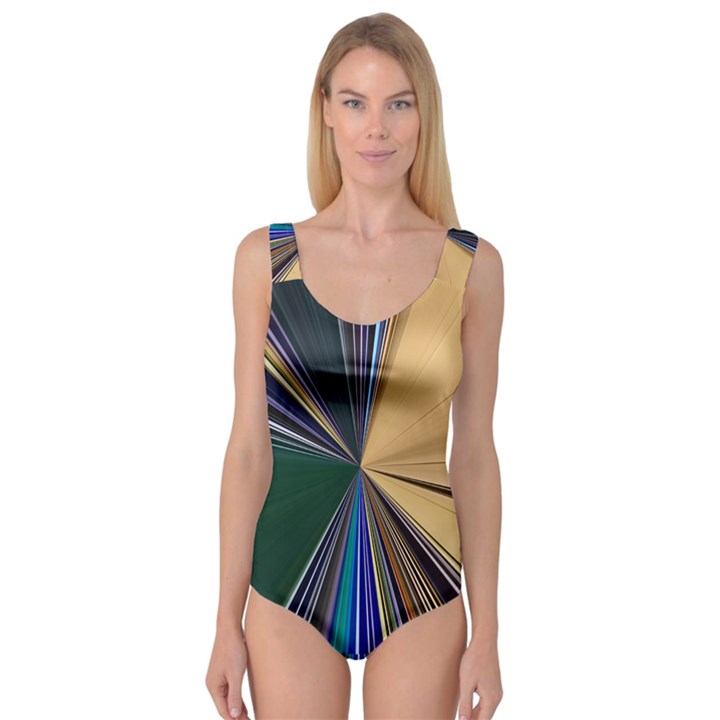 Colorful Centroid Line Stroke Princess Tank Leotard 