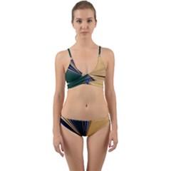 Colorful Centroid Line Stroke Wrap Around Bikini Set by Cemarart
