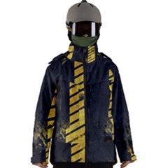 Grunge Lines Stone Textures, Background With Lines Men s Zip Ski And Snowboard Waterproof Breathable Jacket by nateshop