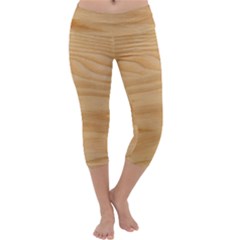 Light Wooden Texture, Wooden Light Brown Background Capri Yoga Leggings by nateshop