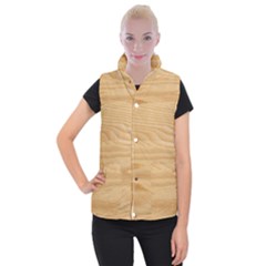 Light Wooden Texture, Wooden Light Brown Background Women s Button Up Vest by nateshop