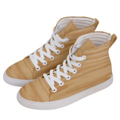 Light Wooden Texture, Wooden Light Brown Background Men s Hi-top Skate Sneakers by nateshop