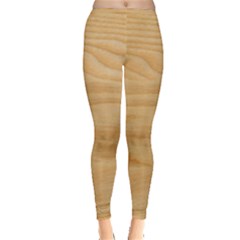 Light Wooden Texture, Wooden Light Brown Background Inside Out Leggings by nateshop