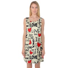 Love Abstract Background Love Textures Sleeveless Satin Nightdress