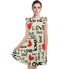 Love Abstract Background Love Textures Tie Up Tunic Dress by nateshop