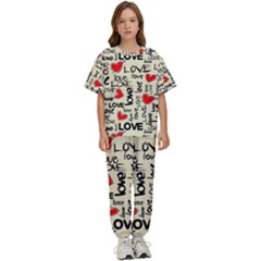 Love Abstract Background Love Textures Kids  T-shirt And Pants Sports Set by nateshop