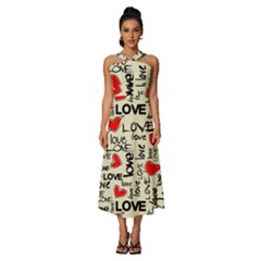 Love Abstract Background Love Textures Sleeveless Cross Front Cocktail Midi Chiffon Dress by nateshop