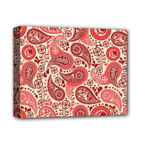 Paisley Red Ornament Texture Deluxe Canvas 14  X 11  (stretched) by nateshop