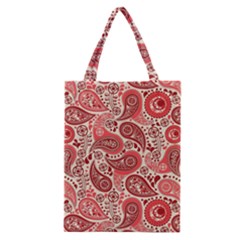 Paisley Red Ornament Texture Classic Tote Bag by nateshop