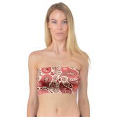 Paisley Red Ornament Texture Bandeau Top by nateshop