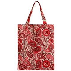 Paisley Red Ornament Texture Zipper Classic Tote Bag by nateshop