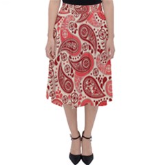 Paisley Red Ornament Texture Classic Midi Skirt by nateshop