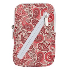 Paisley Red Ornament Texture Belt Pouch Bag (large) by nateshop