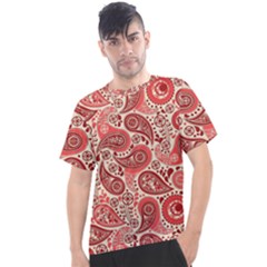 Paisley Red Ornament Texture Men s Sport Top by nateshop