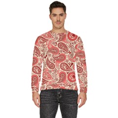 Paisley Red Ornament Texture Men s Fleece Sweatshirt by nateshop