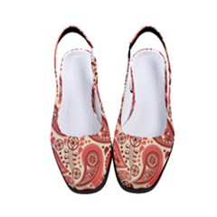 Paisley Red Ornament Texture Women s Classic Slingback Heels by nateshop