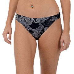 Paisley Skull, Abstract Art Band Bikini Bottoms by nateshop