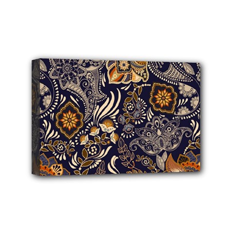 Paisley Texture, Floral Ornament Texture Mini Canvas 6  X 4  (stretched) by nateshop