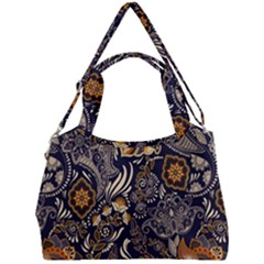 Paisley Texture, Floral Ornament Texture Double Compartment Shoulder Bag by nateshop