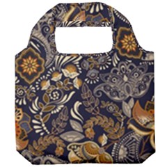 Paisley Texture, Floral Ornament Texture Foldable Grocery Recycle Bag by nateshop