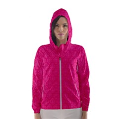 Pink Pattern, Abstract, Background, Bright Women s Hooded Windbreaker by nateshop