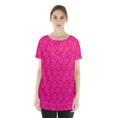 Pink Pattern, Abstract, Background, Bright Skirt Hem Sports Top by nateshop