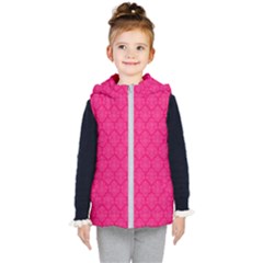 Pink Pattern, Abstract, Background, Bright Kids  Hooded Puffer Vest by nateshop