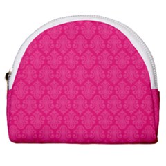 Pink Pattern, Abstract, Background, Bright Horseshoe Style Canvas Pouch