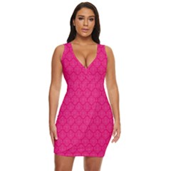 Pink Pattern, Abstract, Background, Bright Draped Bodycon Dress by nateshop