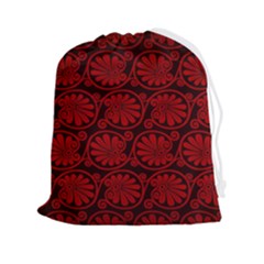 Red Floral Pattern Floral Greek Ornaments Drawstring Pouch (2XL)