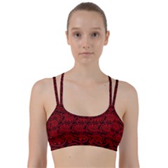 Red Floral Pattern Floral Greek Ornaments Line Them Up Sports Bra