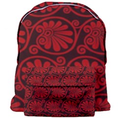 Red Floral Pattern Floral Greek Ornaments Giant Full Print Backpack