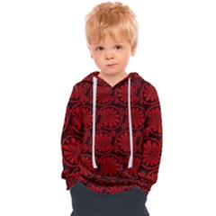 Red Floral Pattern Floral Greek Ornaments Kids  Overhead Hoodie