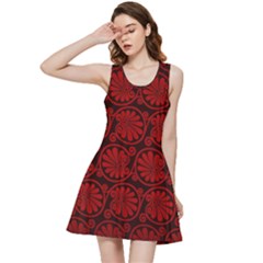 Red Floral Pattern Floral Greek Ornaments Inside Out Racerback Dress