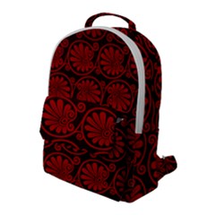 Red Floral Pattern Floral Greek Ornaments Flap Pocket Backpack (large) by nateshop