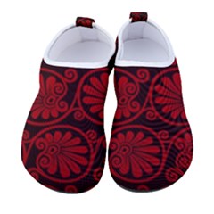 Red Floral Pattern Floral Greek Ornaments Men s Sock-Style Water Shoes